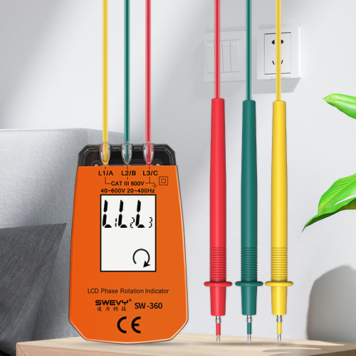 SW360速為相序檢測(cè)儀高精度電力缺相相位檢測(cè)測(cè)試三相交流電測(cè)試相序表