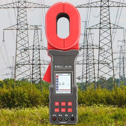 速為SW2200鉗形接地電阻測試儀高精度地樁鉗型表充電樁電阻搖表